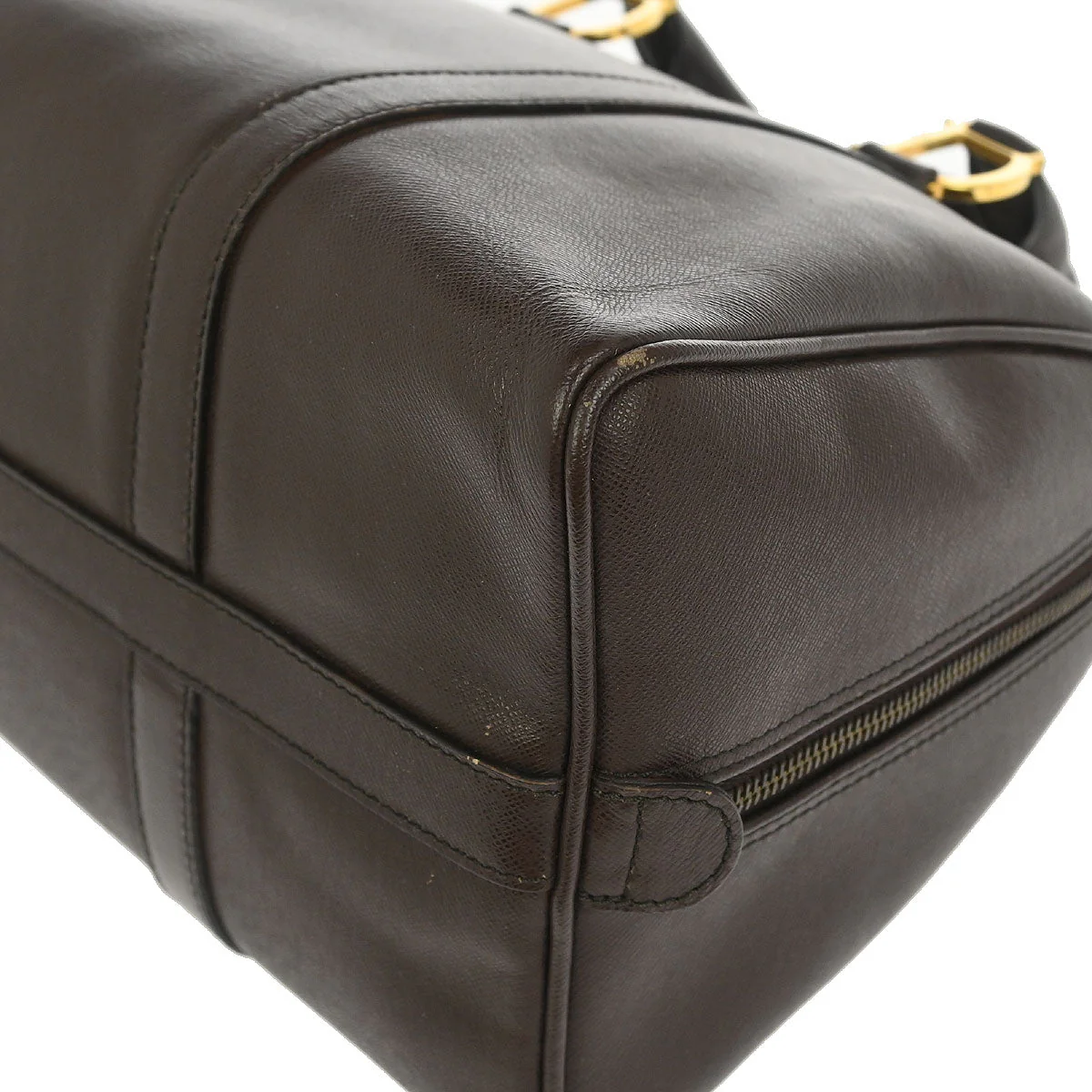 Christian Dior Brown Leather Duffle Handbag - Image 3