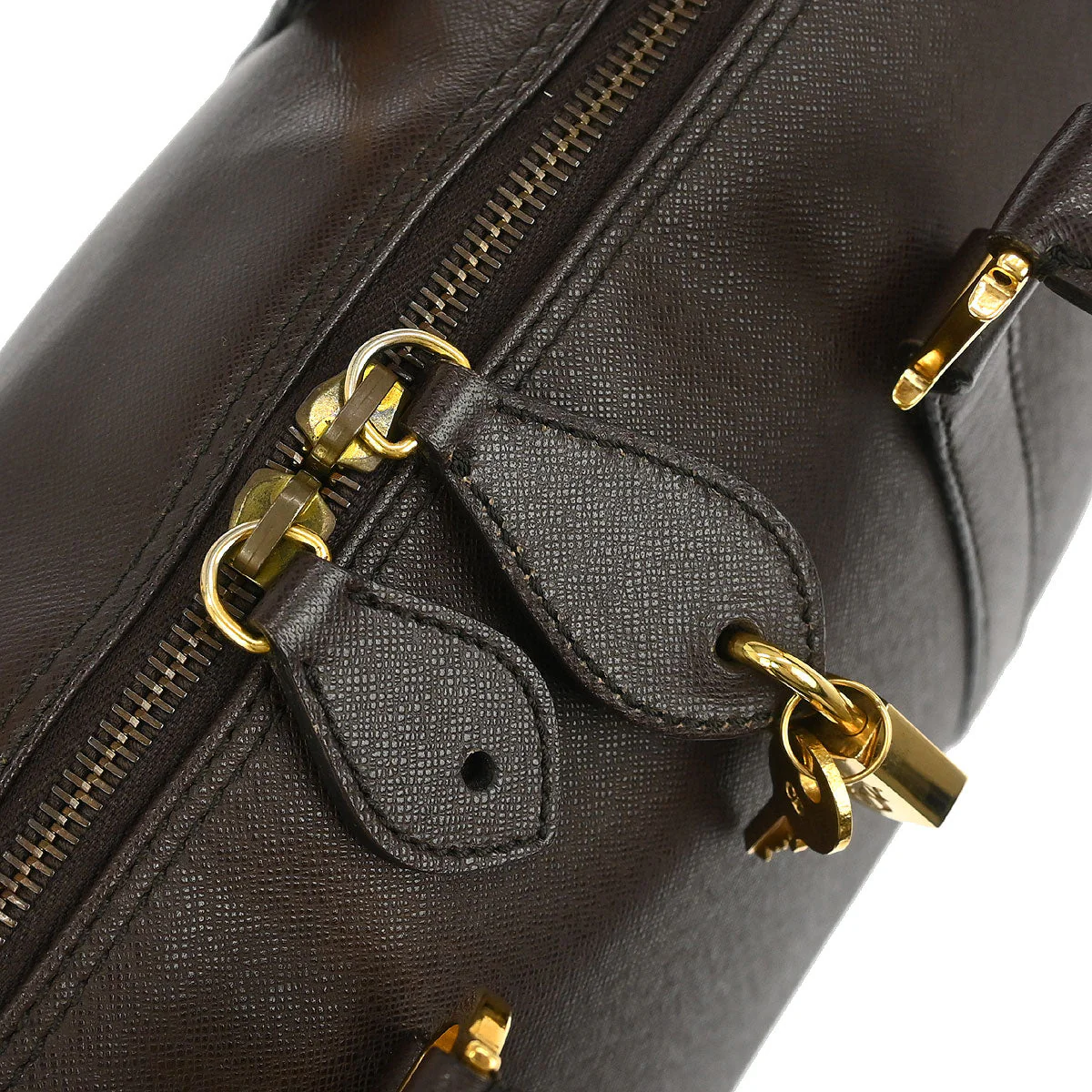 Christian Dior Brown Leather Duffle Handbag - Image 4