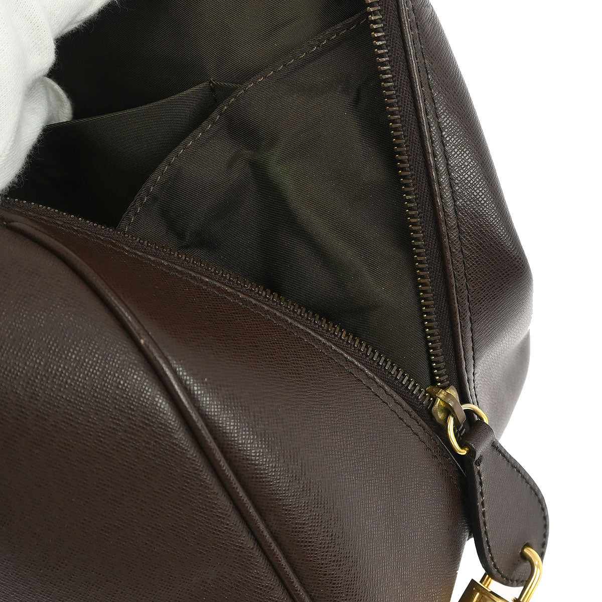 Christian Dior Brown Leather Duffle Handbag - Image 9