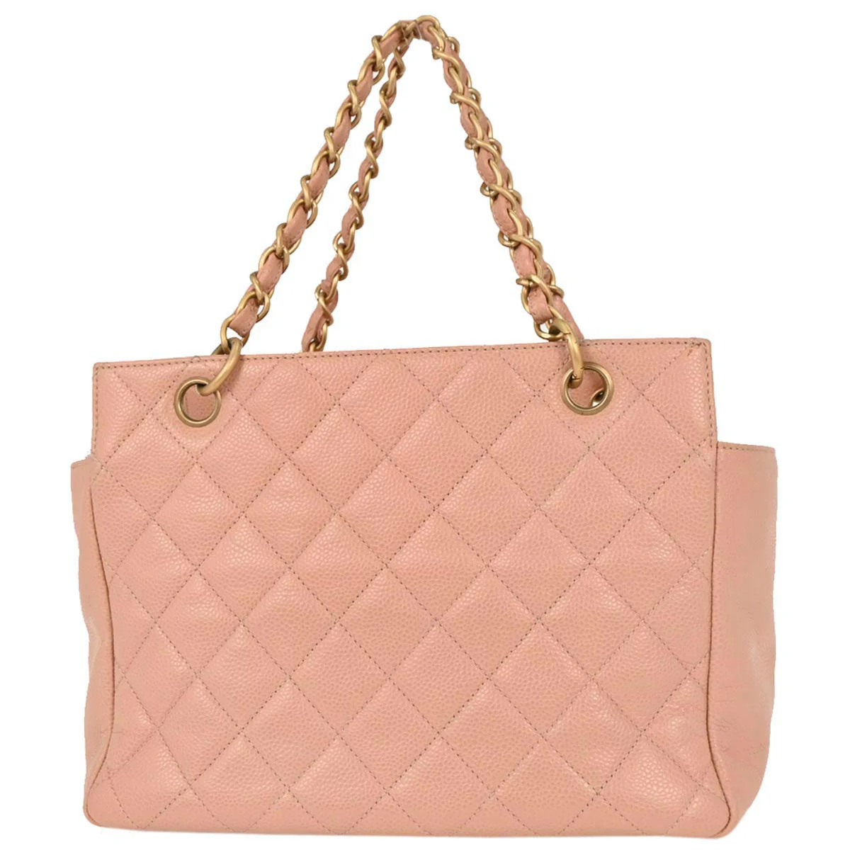 Chanel Pink Caviar Tote Chain Handbag - Image 2