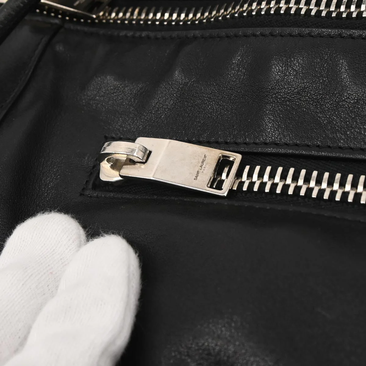 Saint Laurent Black Leather Rider Bucket Bag Shoulder Bag - Image 6