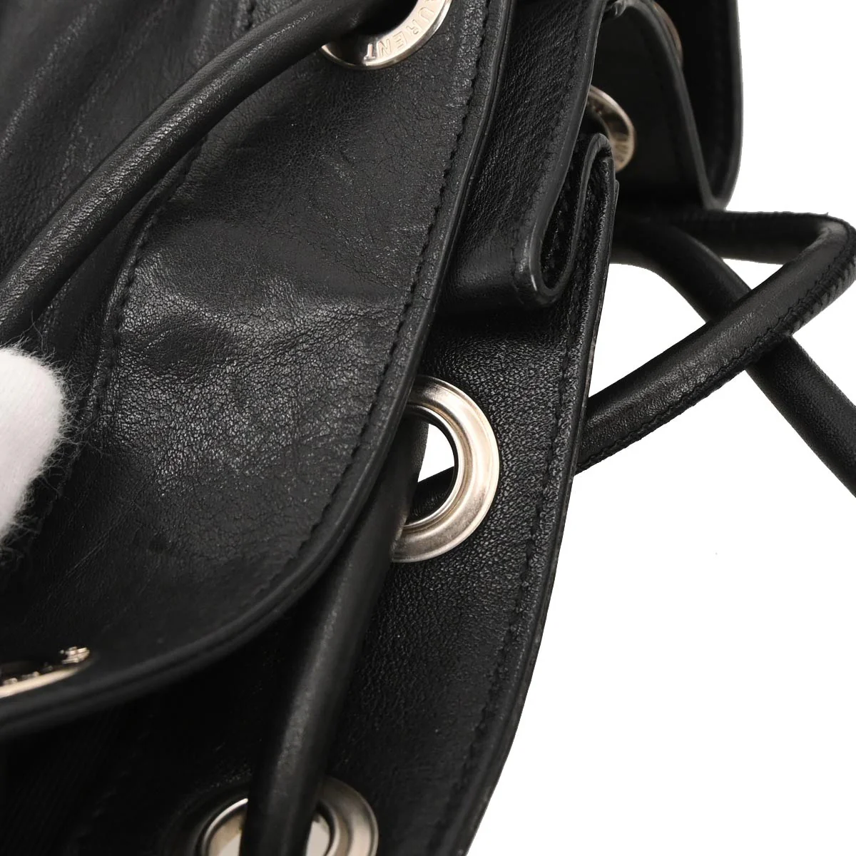 Saint Laurent Black Leather Rider Bucket Bag Shoulder Bag - Image 7