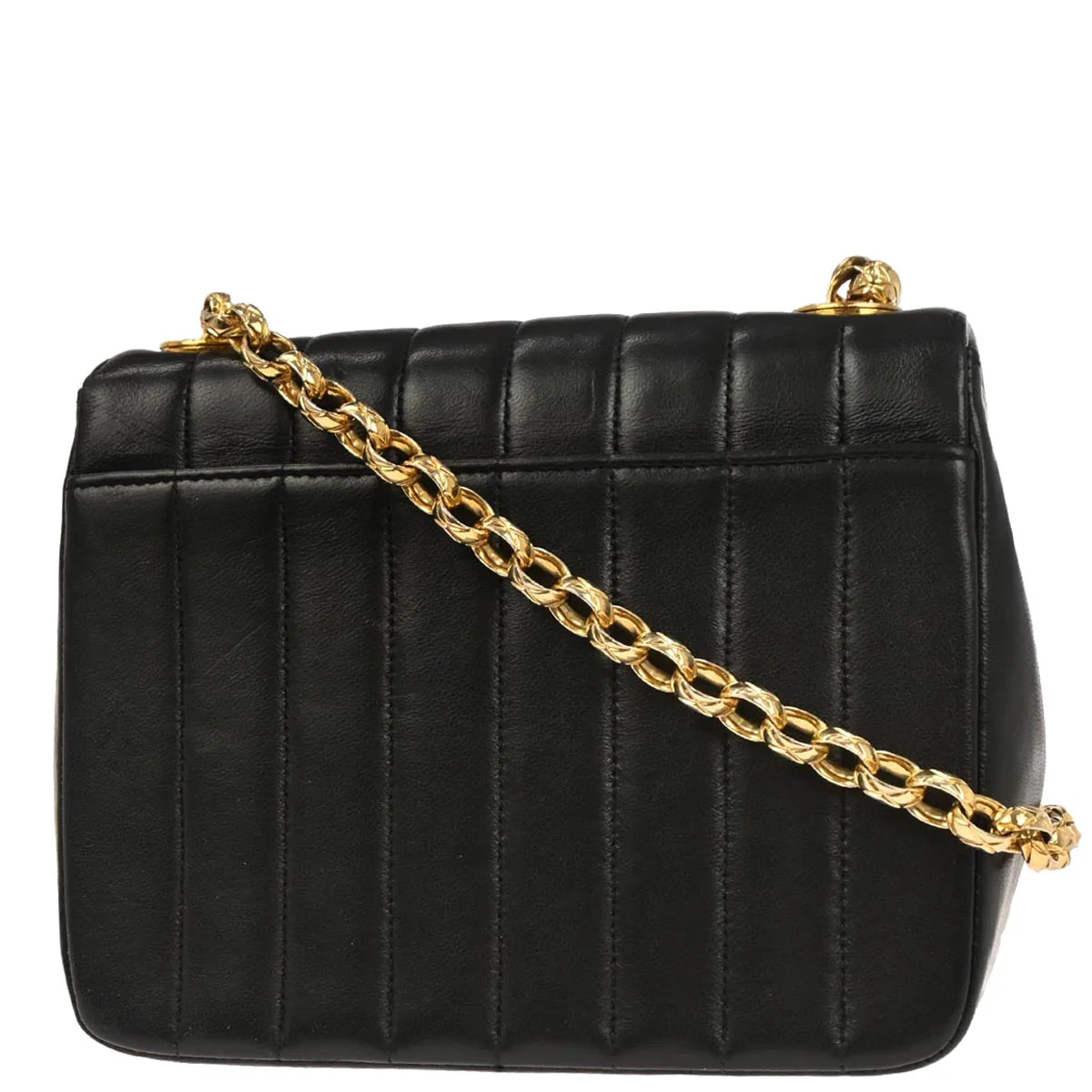 Chanel 1991-1994 Black Lambskin Mademoiselle Shoulder Bag - Image 2