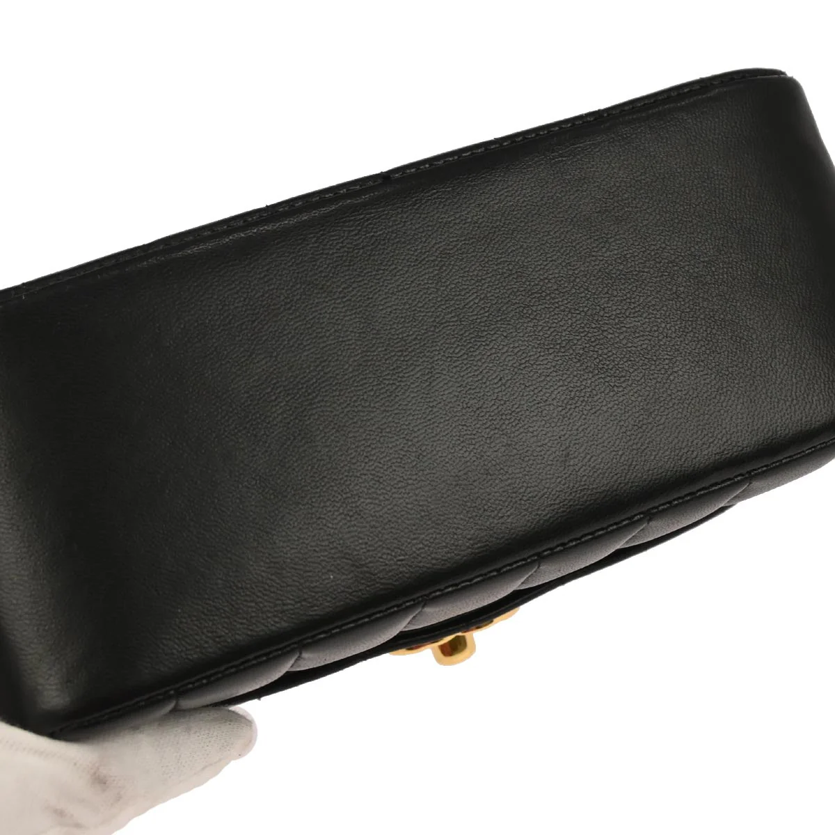 Chanel 1991-1994 Black Lambskin Mademoiselle Shoulder Bag - Image 3