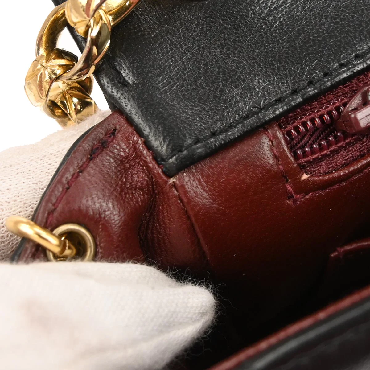 Chanel 1991-1994 Black Lambskin Mademoiselle Shoulder Bag - Image 8