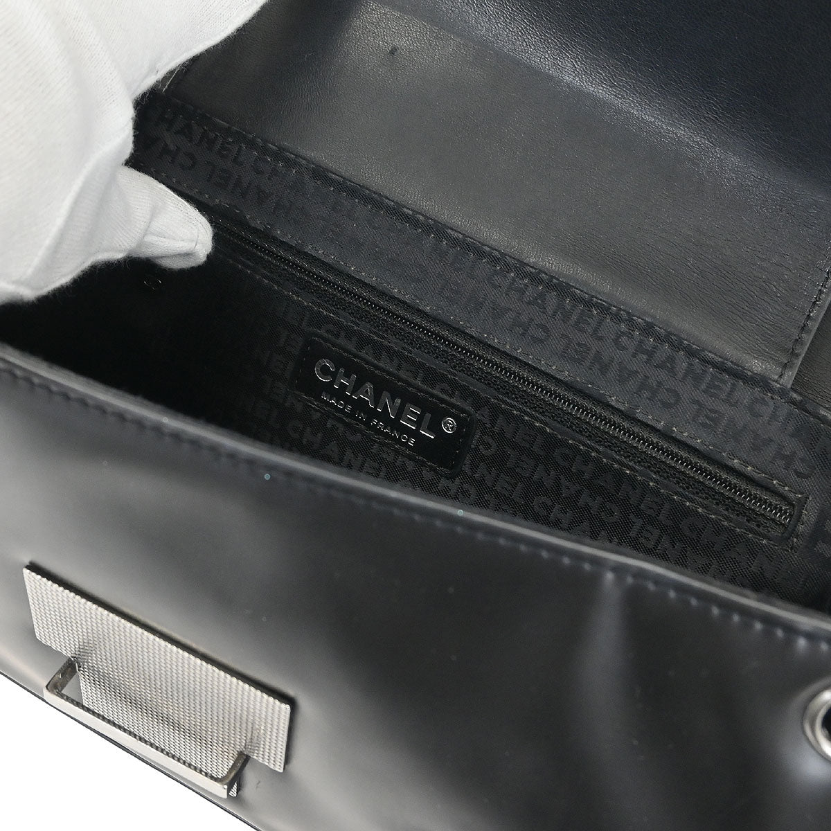 Chanel Black Calfskin Accordion Flap Bag - Image 8