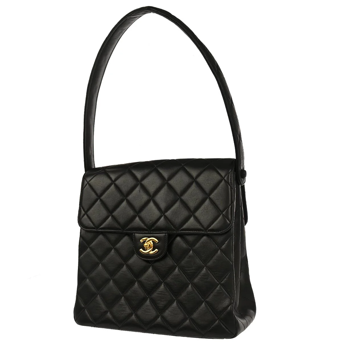 Chanel 1996-1997 Black Lambskin Double Sided Handbag - Image 2
