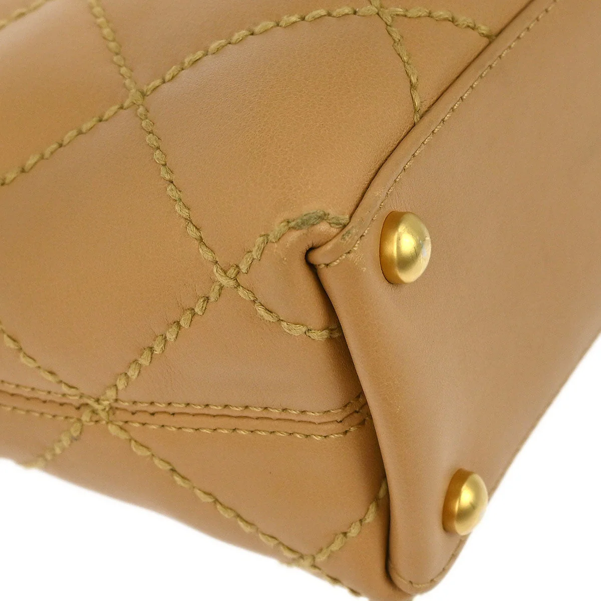 Chanel 2005-2006 Beige Calfskin Wild Stitch Tote Bag - Image 3