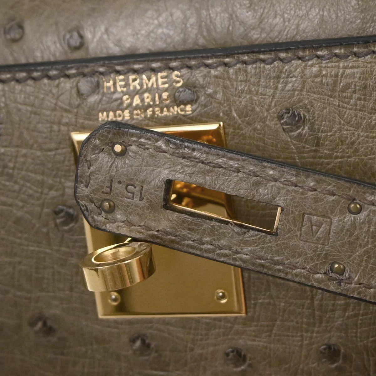 Hermes * Mousse Ostrich Kelly 28 Sellier 2way Shoulder Handbag - Image 10