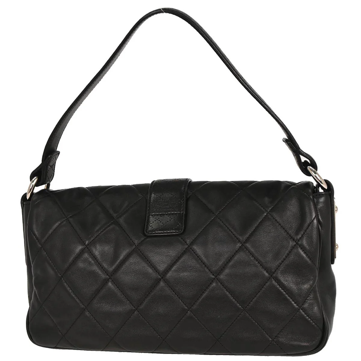 Chanel 2008-2009 Black Lambskin Handbag - Image 2