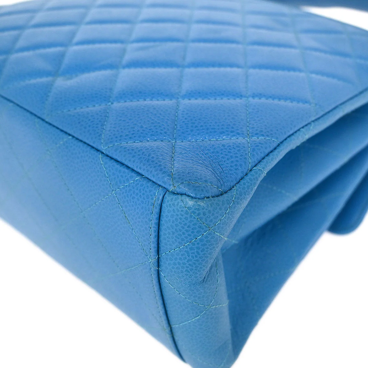 Chanel Blue Caviar Shoulder Bag - Image 3