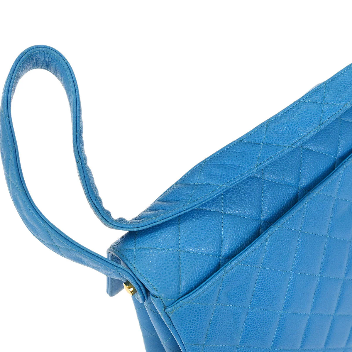 Chanel Blue Caviar Shoulder Bag - Image 4