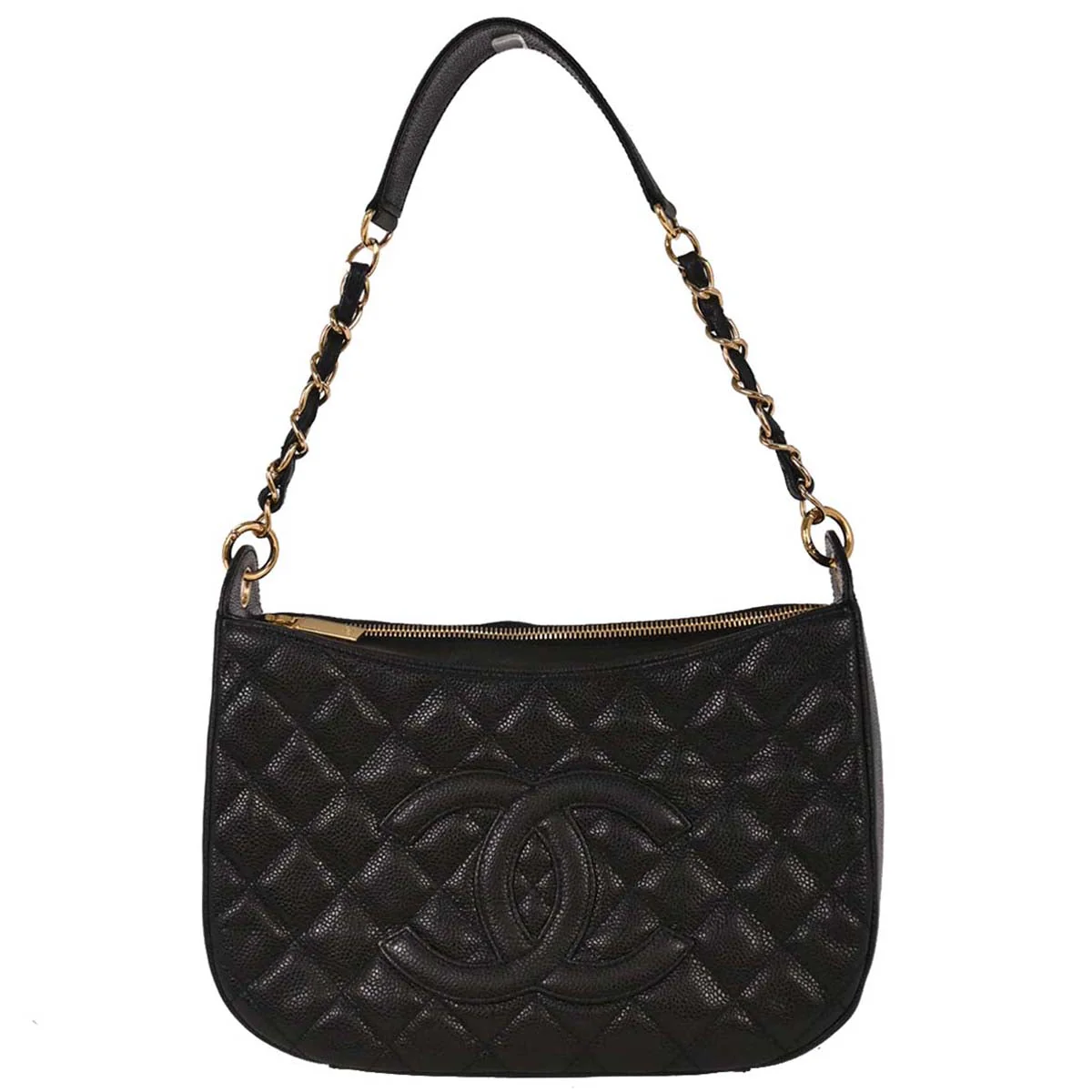 Chanel 2004-2005 Black Caviar Hobo Bag