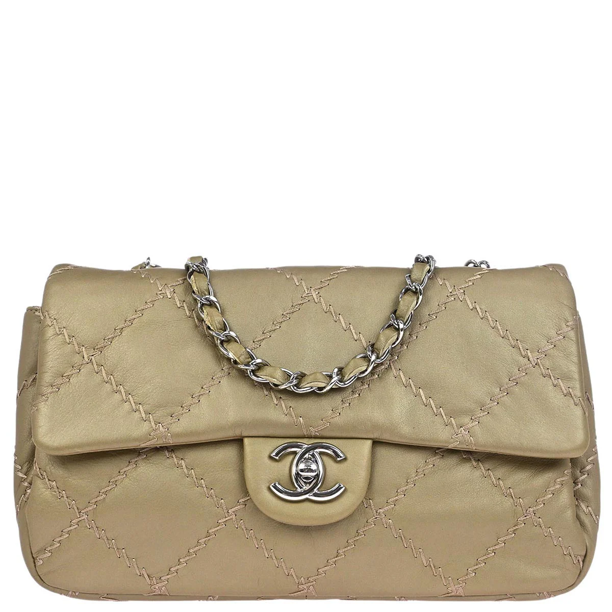 Chanel 2011 Gold Lambskin Ultra Stitch Flap Bag
