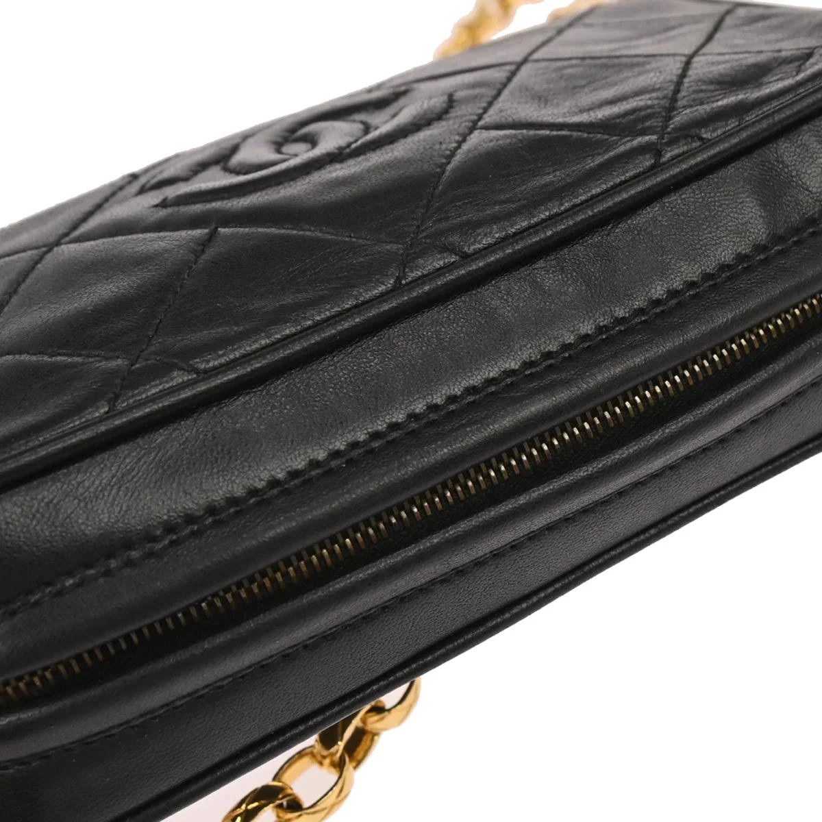 Chanel 1991-1994 Black Lambskin Camera Bag - Image 6