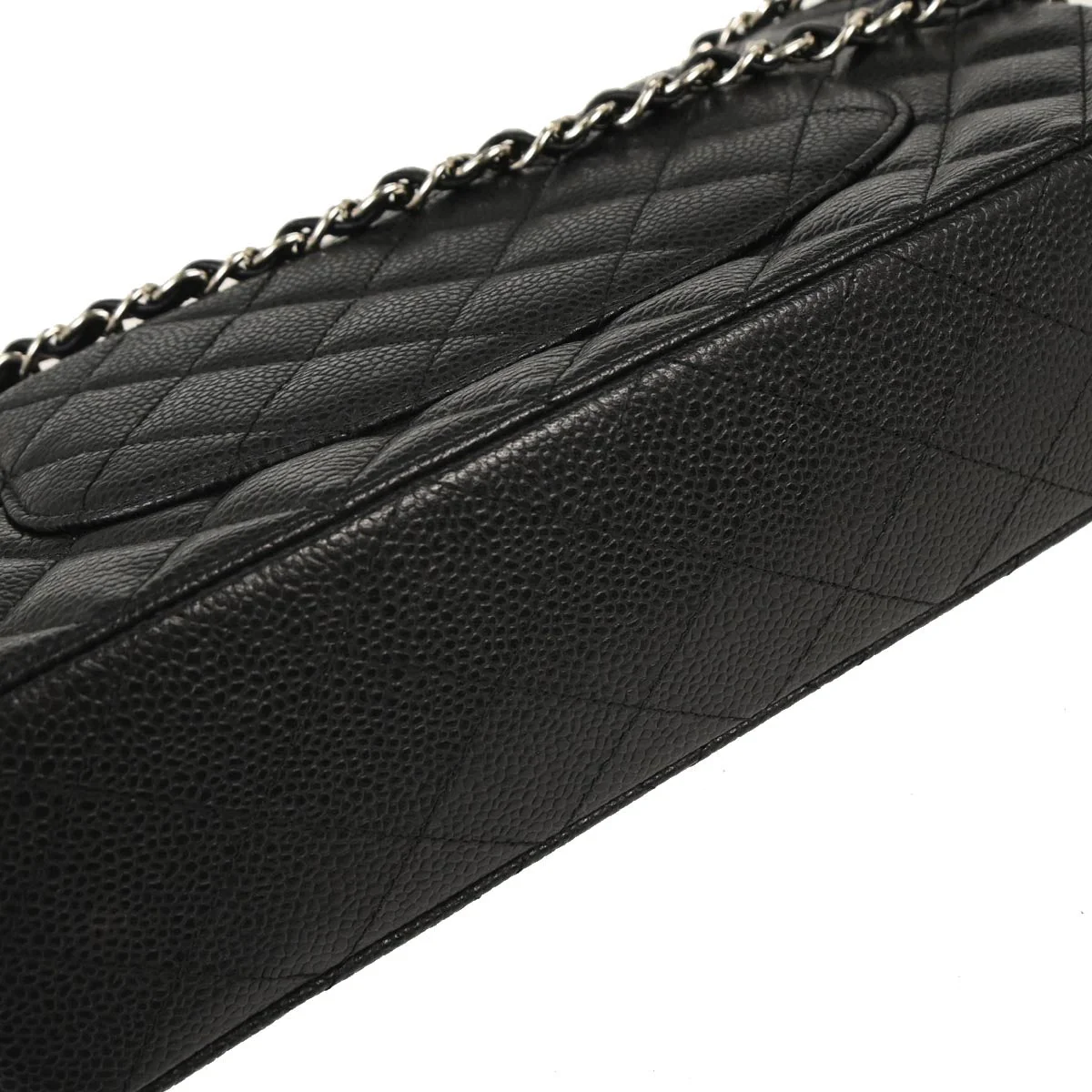 Chanel 2012 Black Caviar Medium Classic Double Flap Shoulder Bag - Image 3