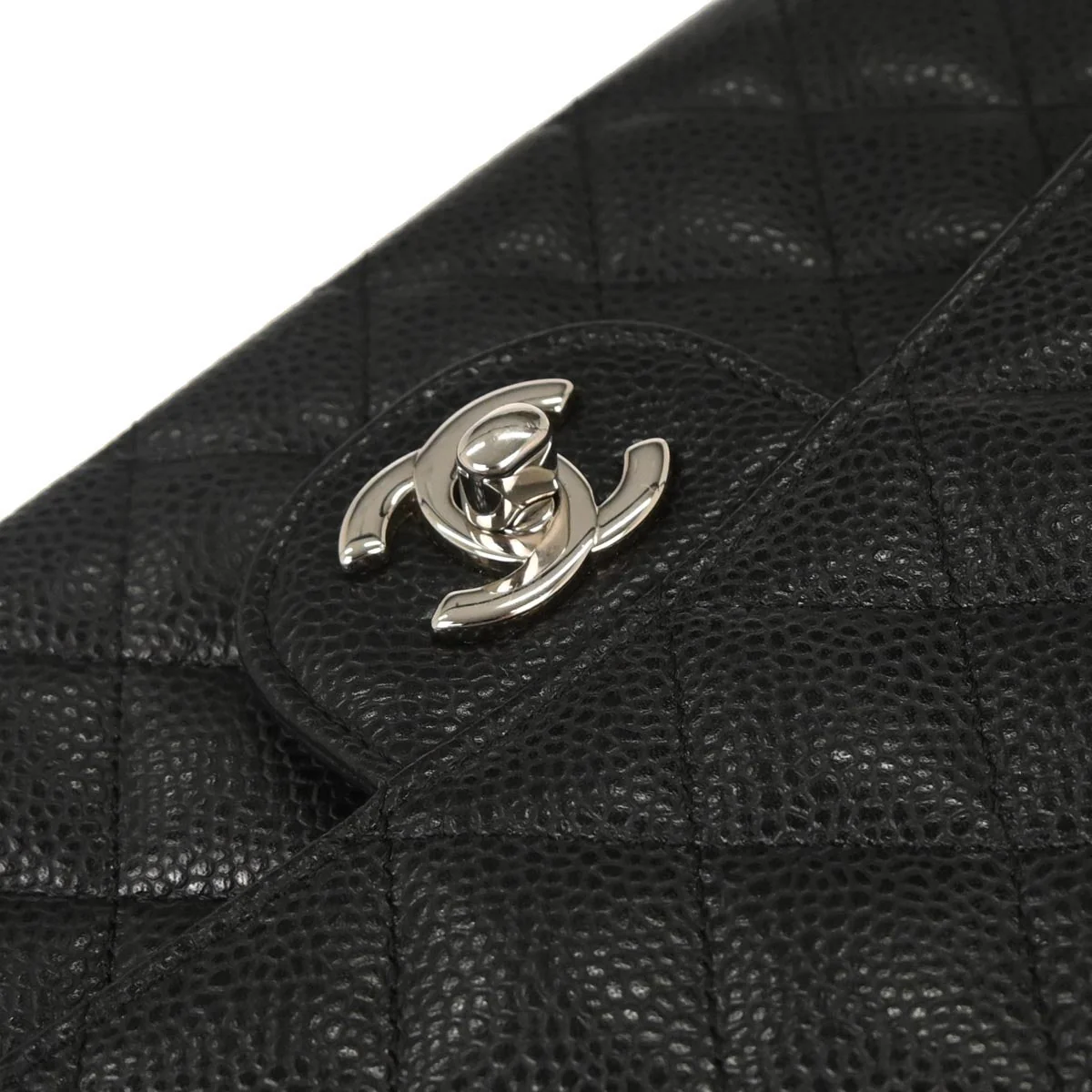 Chanel 2012 Black Caviar Medium Classic Double Flap Shoulder Bag - Image 4