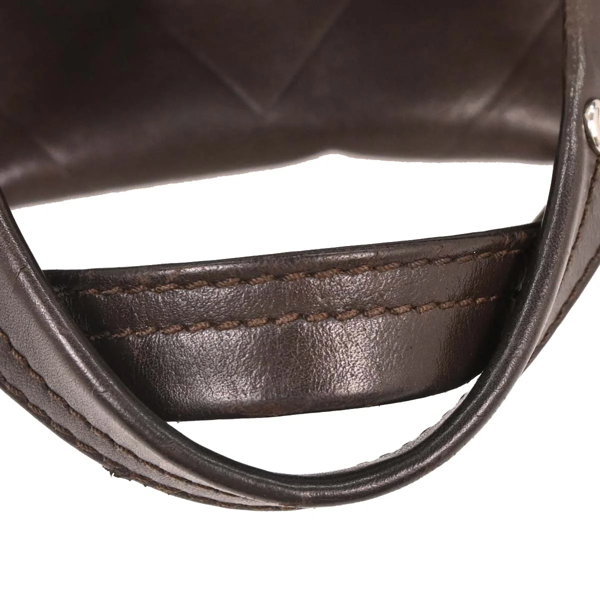 Chanel 2005-2006 Brown Lambskin Chevron Handbag - Image 3