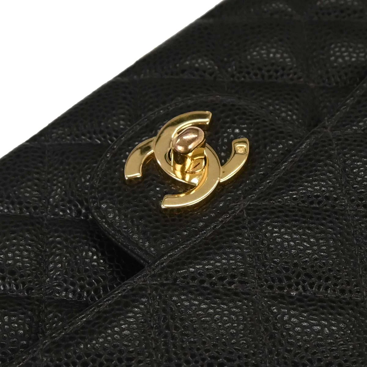 Chanel Black Caviar Medium Classic Double Flap Shoulder Bag - Image 4
