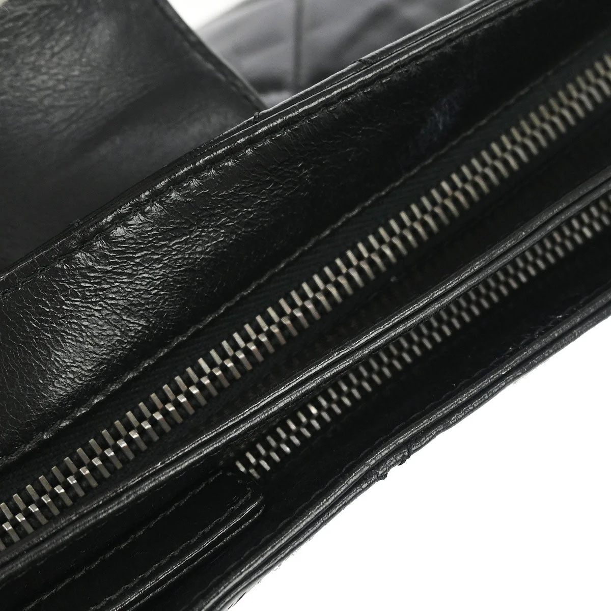 Chanel 2014 Black Calfskin Coco Pleats Clutch Crossbody Bag - Image 7