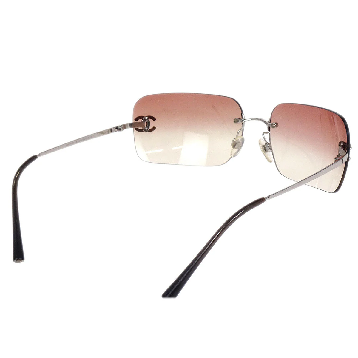 Chanel Sunglasses Eyewear Brown Rhinestone Small Good - Image 2