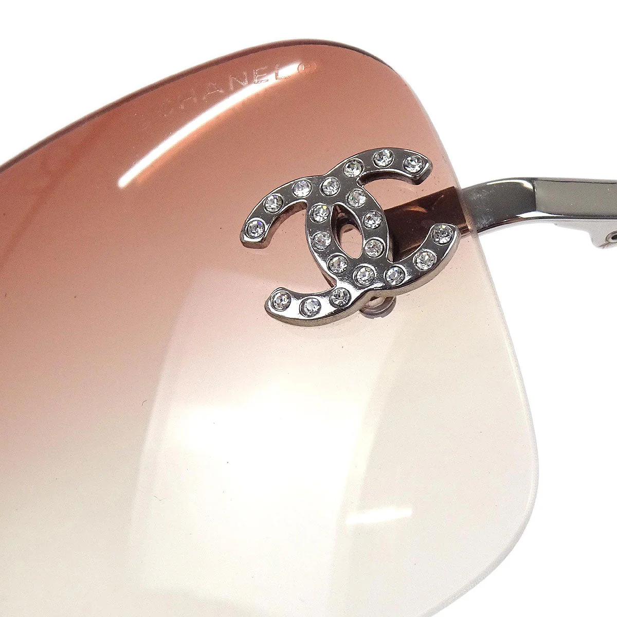 Chanel Sunglasses Eyewear Brown Rhinestone Small Good - Image 7