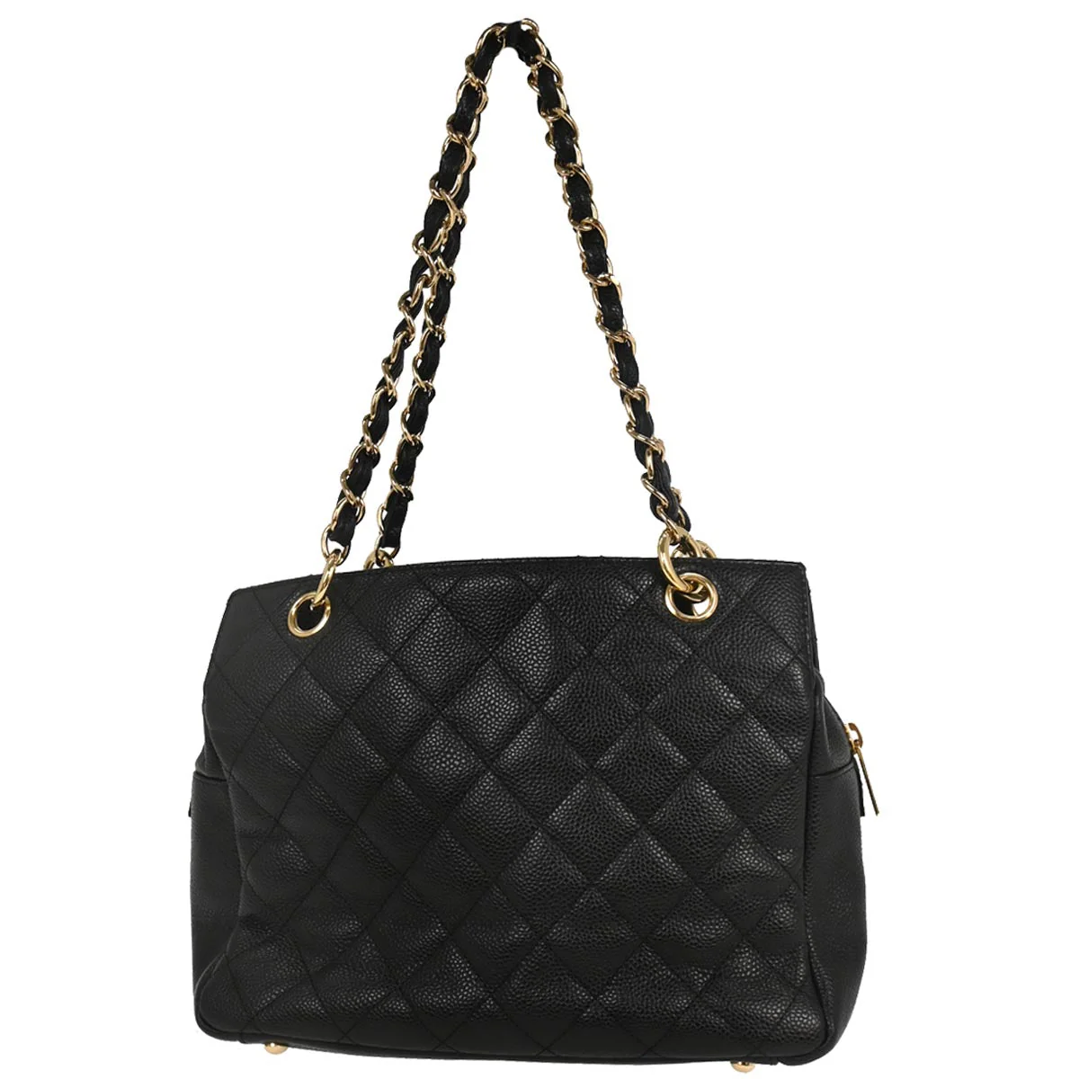 Chanel Black Caviar Petite Timeless Tote PTT Chain Handbag - Image 2