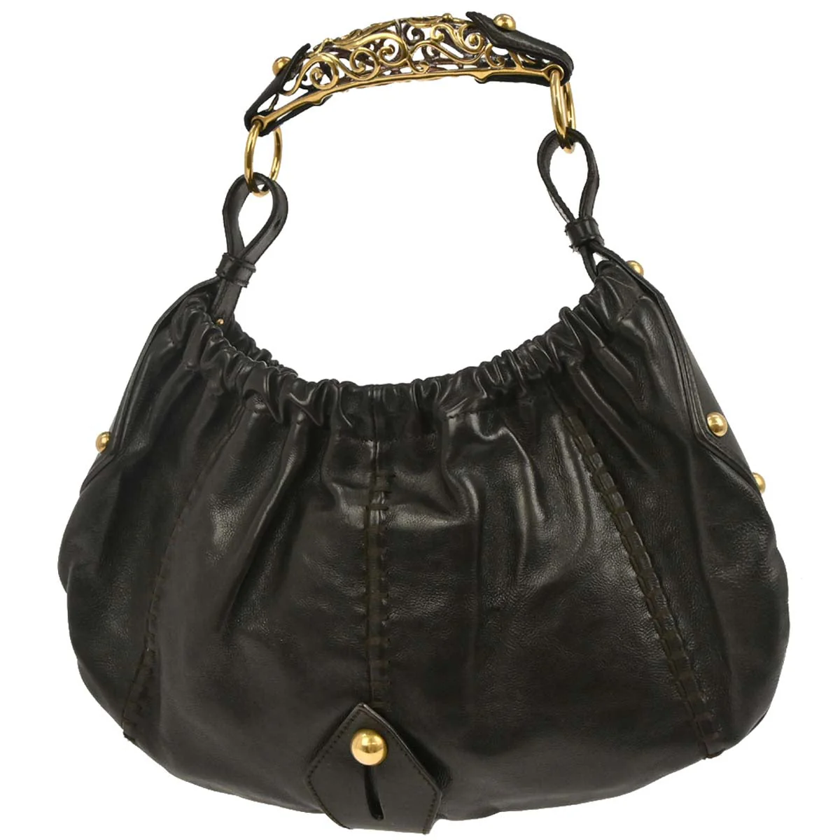 Yves Saint Laurent 2000s Brown Leather Medium Mombasa Bag - Image 2