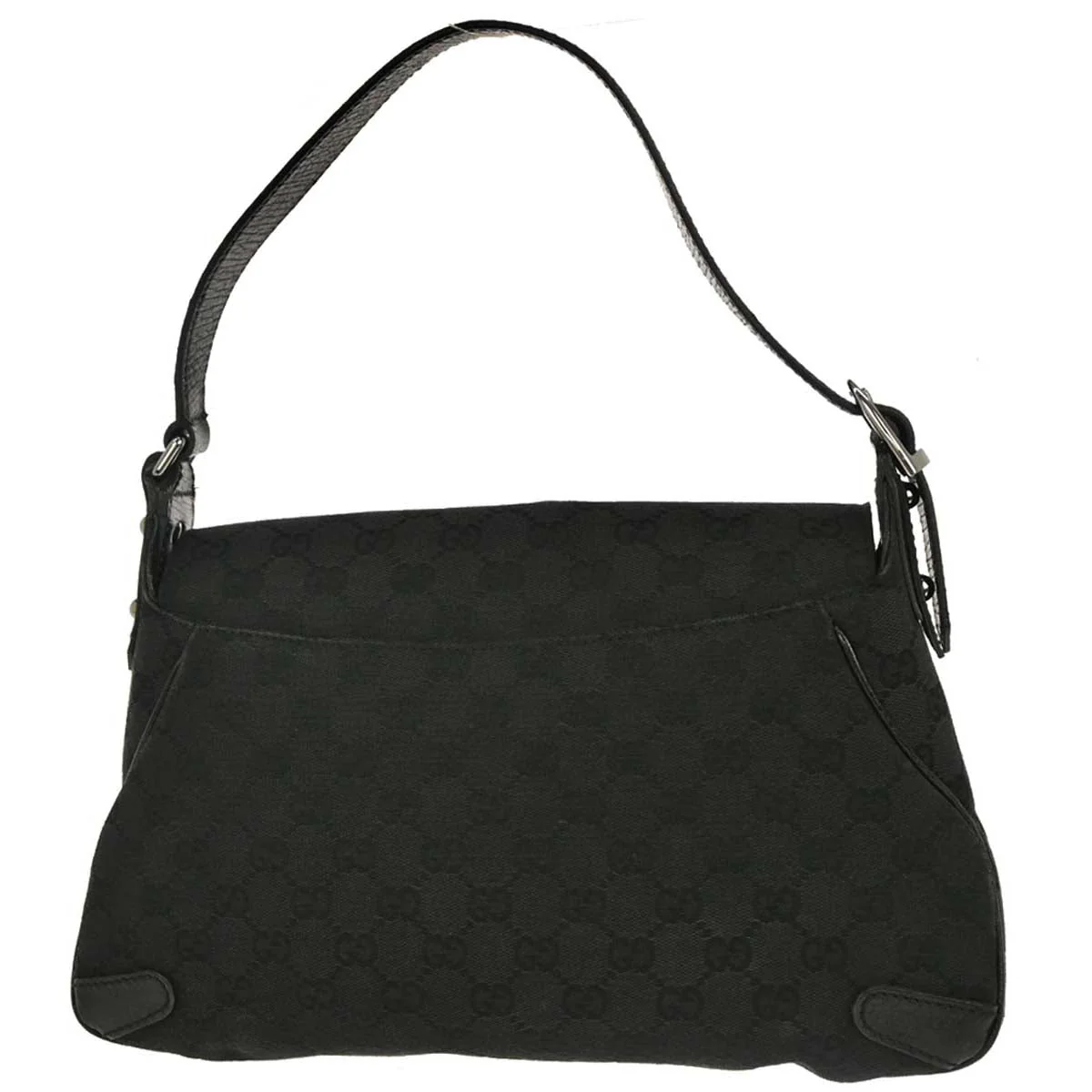 Gucci Black Horsebit GG Shoulder Bag - Image 2