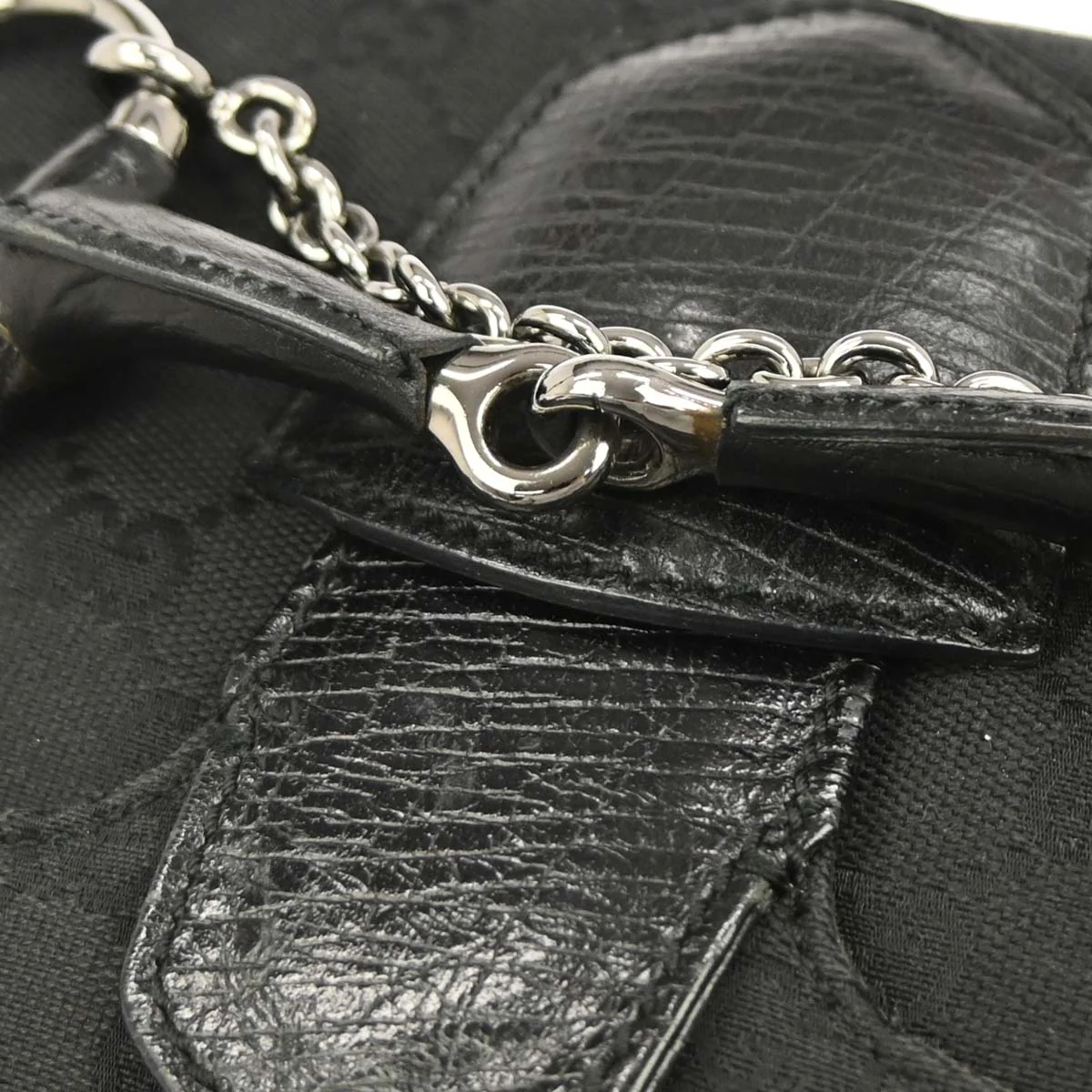Gucci Black Horsebit GG Shoulder Bag - Image 4