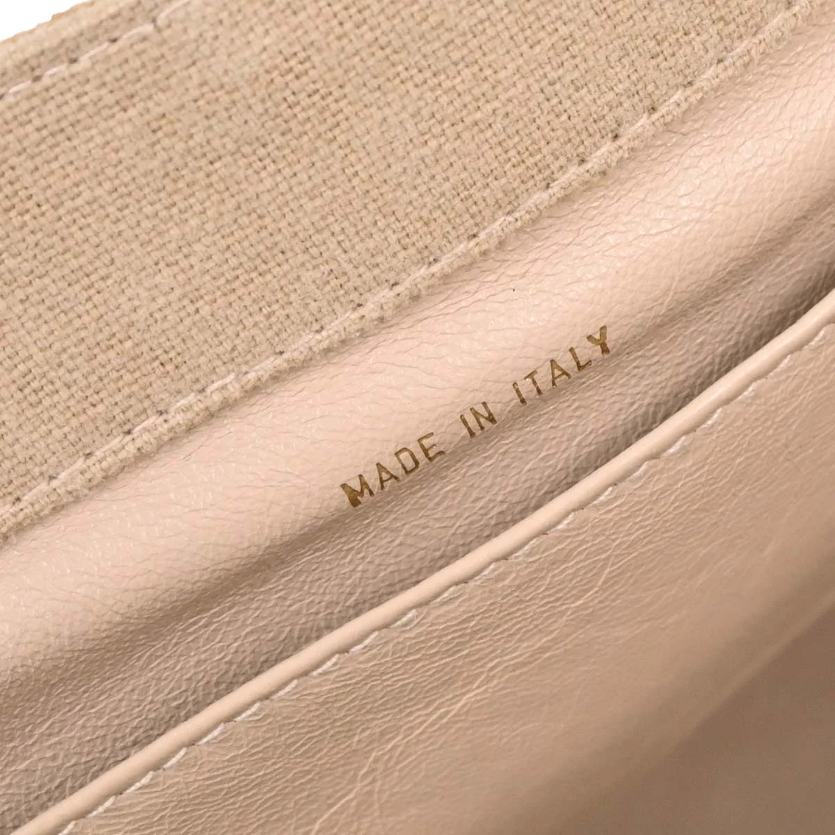 Chanel Beige Canvas Handbag - Image 9