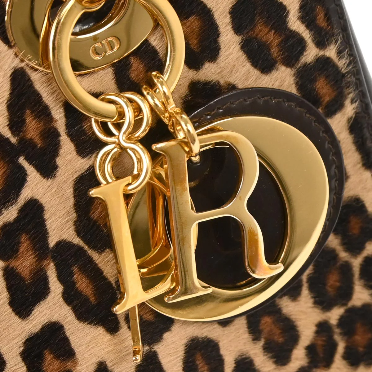 Christian Dior * Brown Pony Hair Lady Dior 2way Shoulder Handbag - Image 4