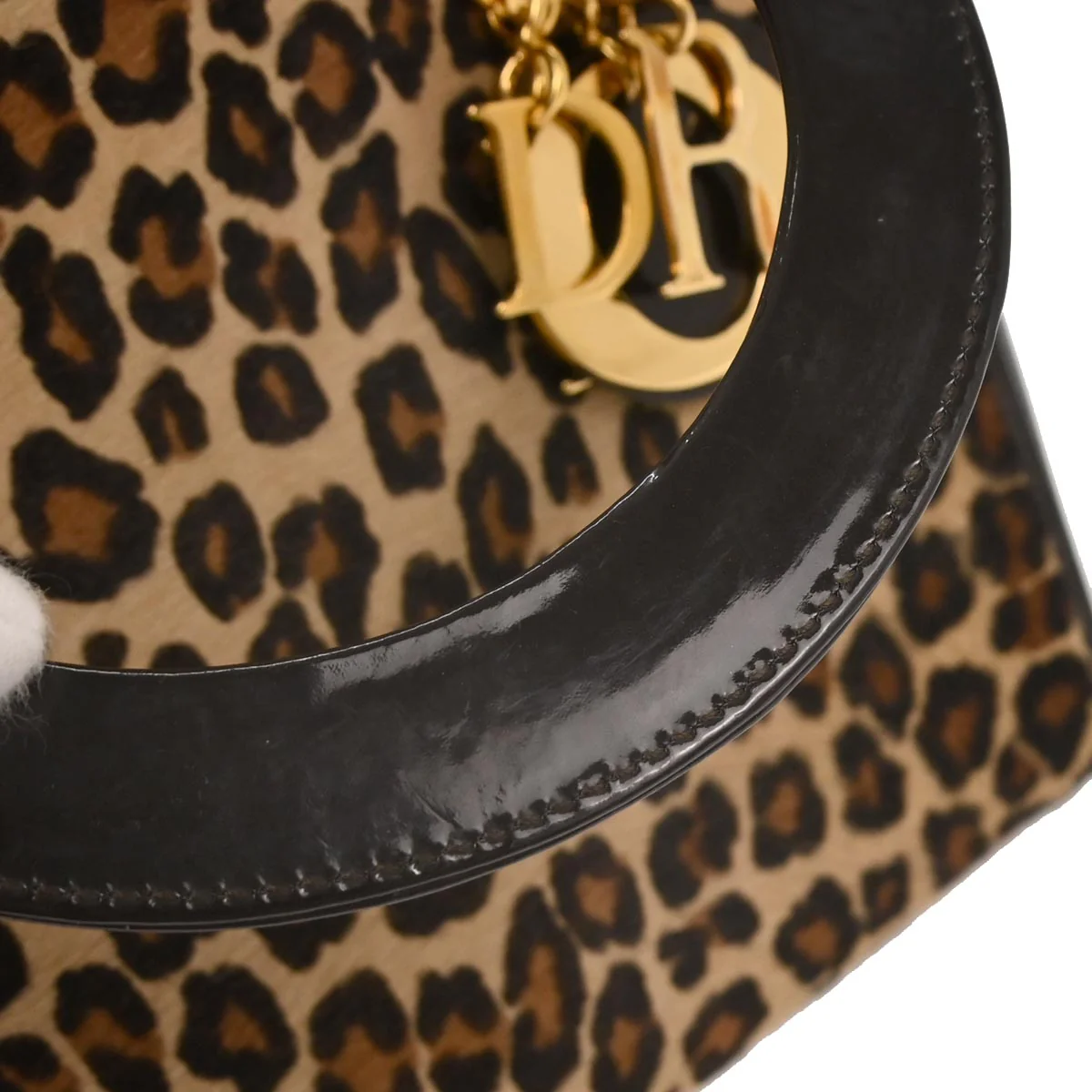 Christian Dior * Brown Pony Hair Lady Dior 2way Shoulder Handbag - Image 5
