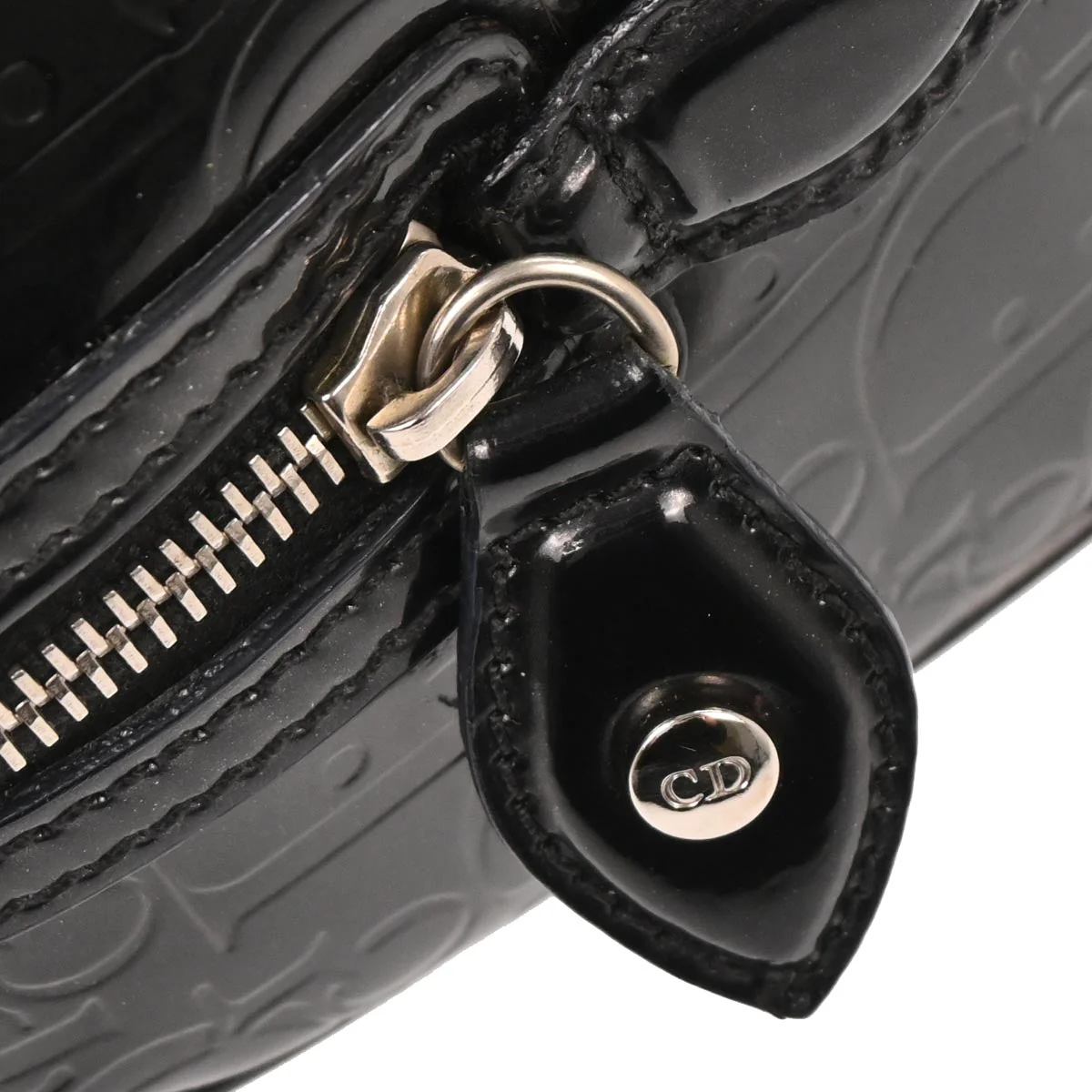 Christian Dior Black Patent leather Trotter Handbag - Image 4
