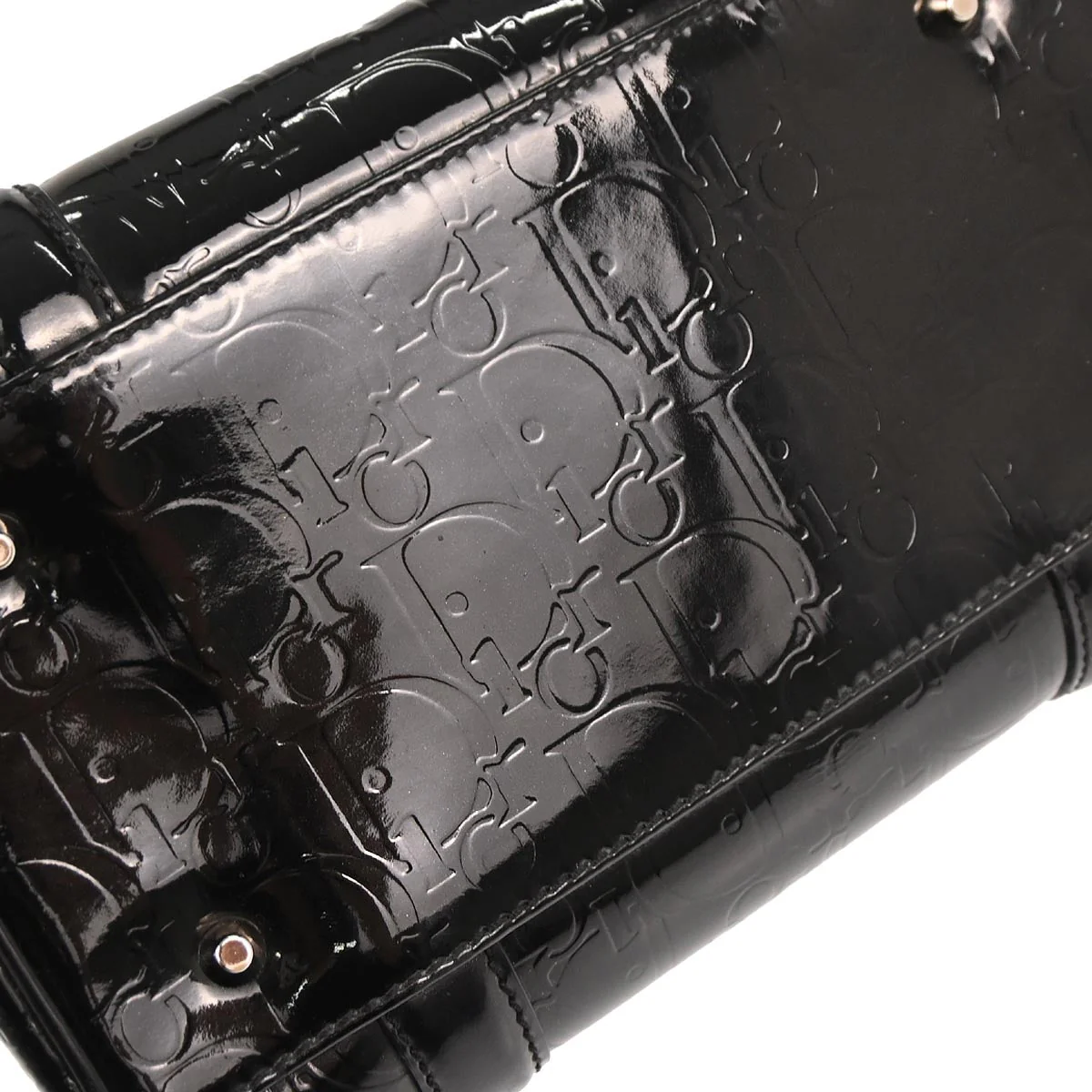 Christian Dior Black Patent leather Trotter Handbag - Image 5
