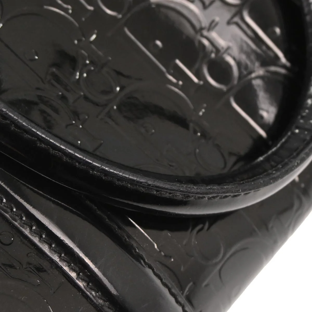 Christian Dior Black Patent leather Trotter Handbag - Image 6