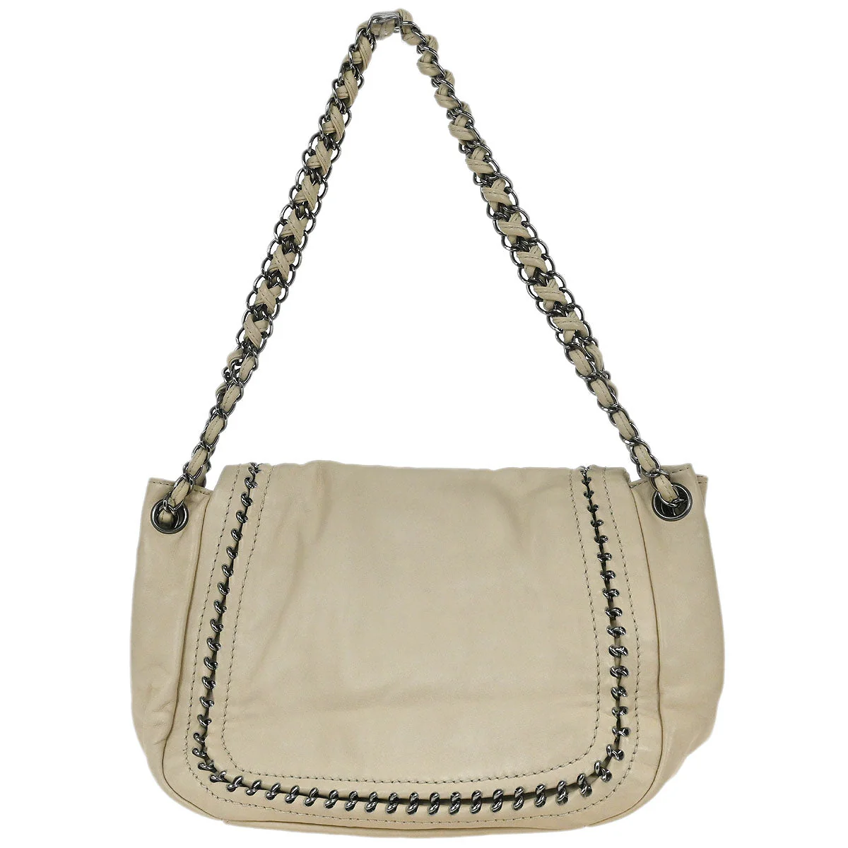 Chanel Beige Calfskin Luxury Line Handbag - Image 2