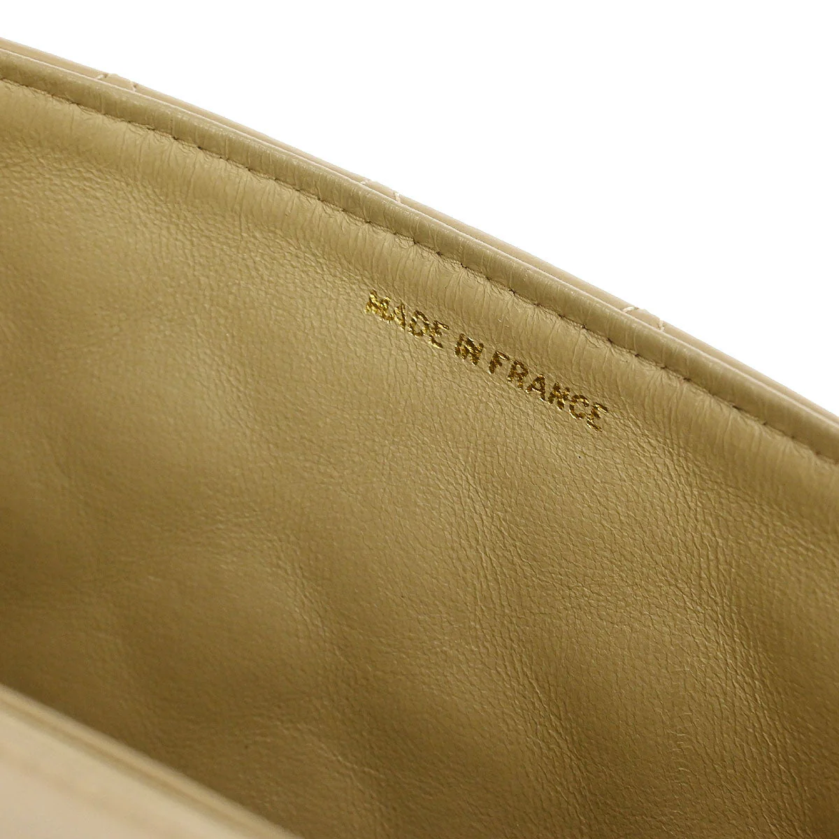 Chanel 1989-1991 Beige Lambskin Turnlock Small Full Flap Shoulder Bag - Image 8