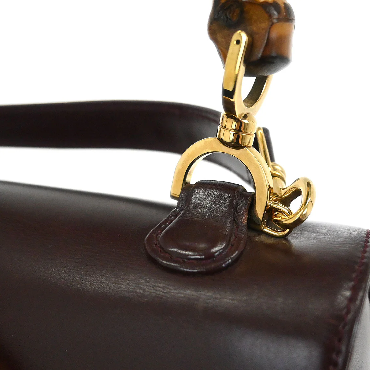 Gucci Brown Bamboo 2way Shoulder Handbag - Image 5