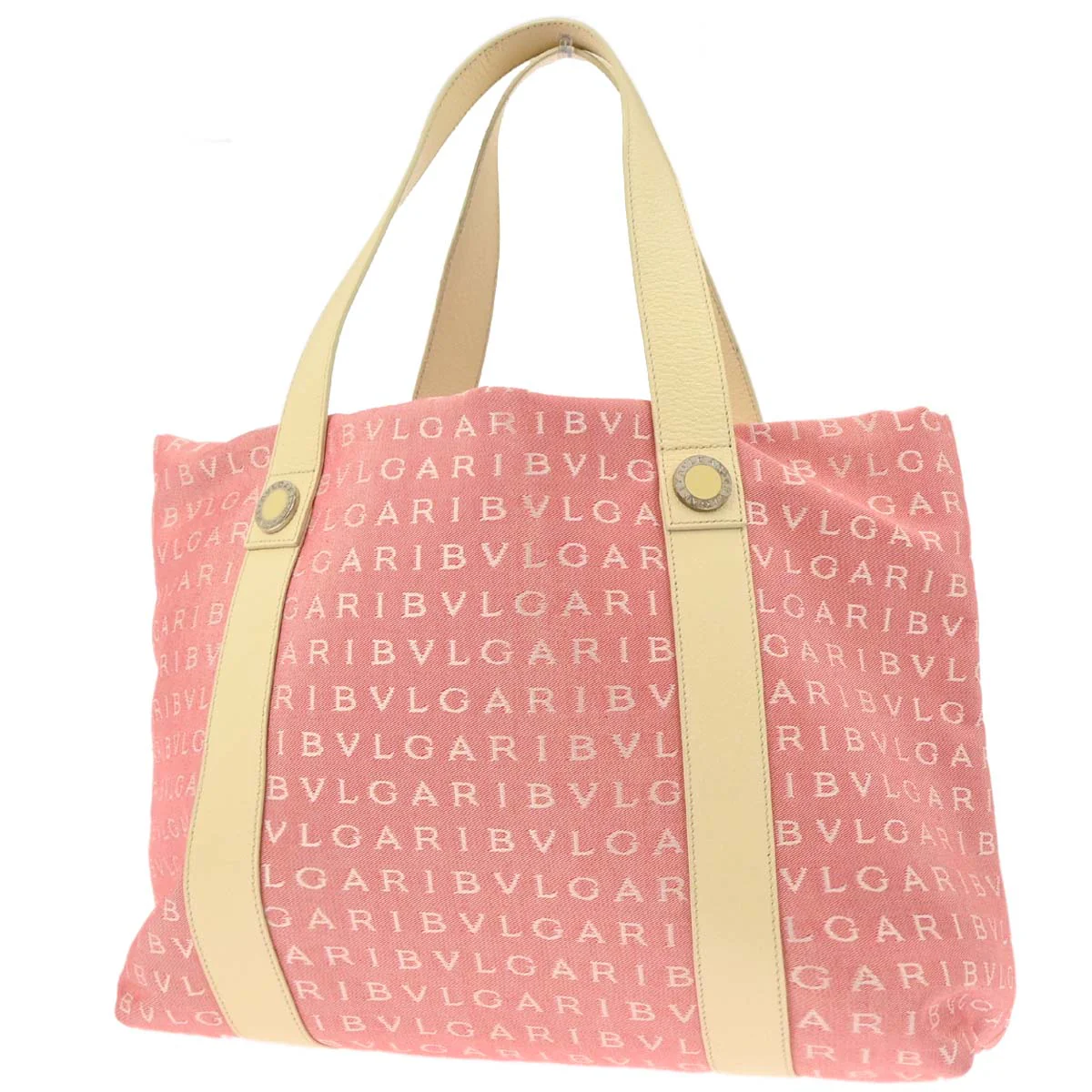 Bvlgari Pink Canvas Logomania Tote Handbag - Image 2