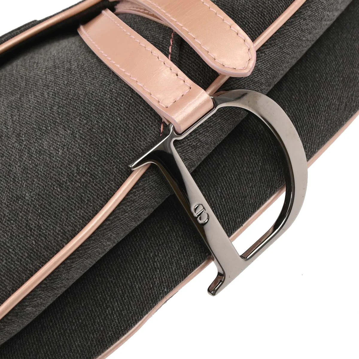 Christian Dior Navy Pink Denim Saddle Handbag - Image 6