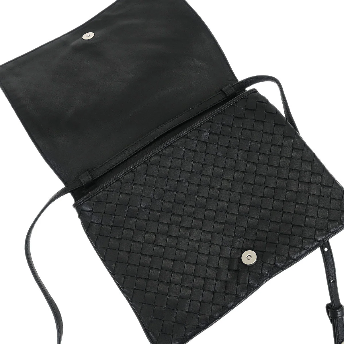 Bottega Veneta Black Intrecciato Shoulder Bag - Image 6