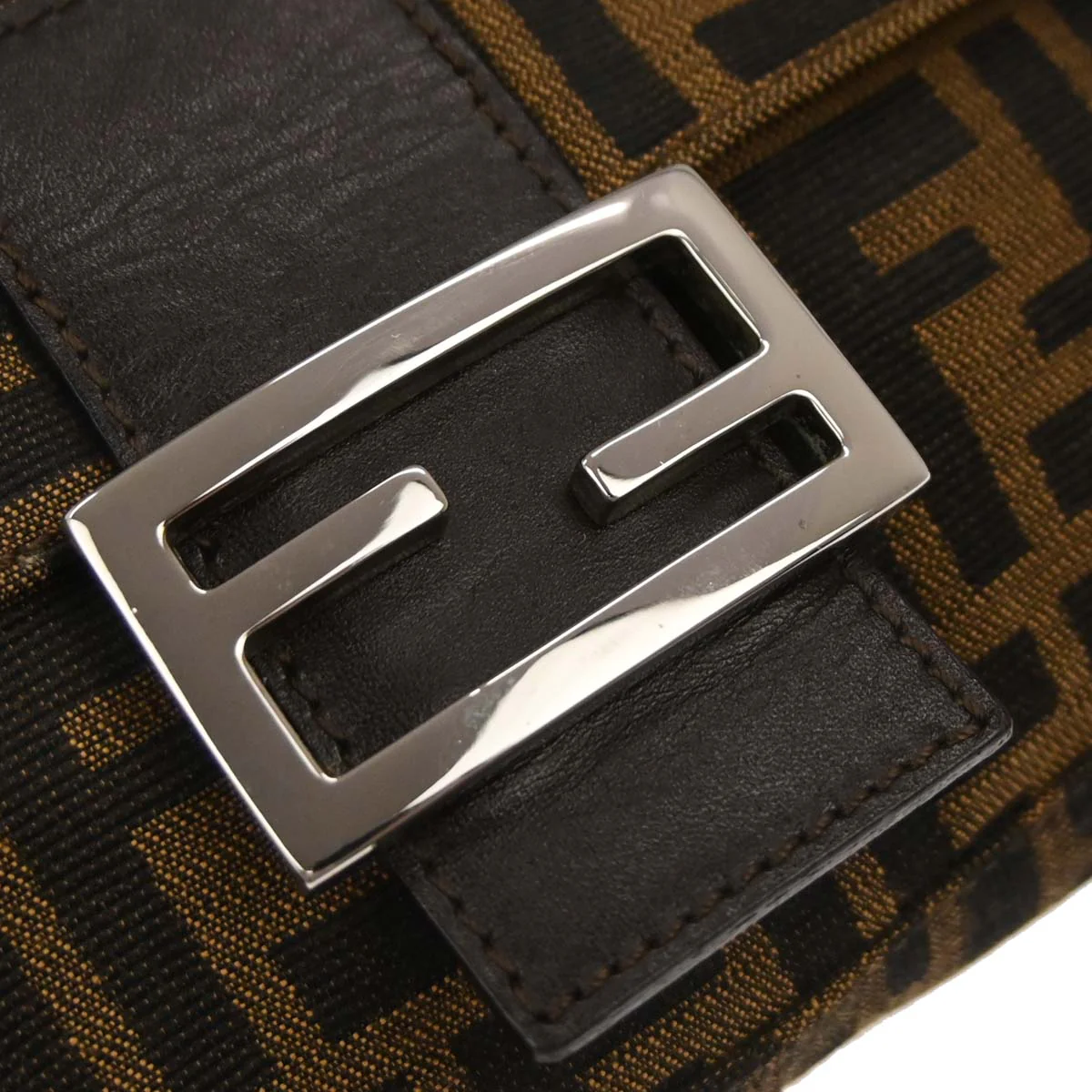 Fendi Brown Zucca Baguette Handbag - Image 7