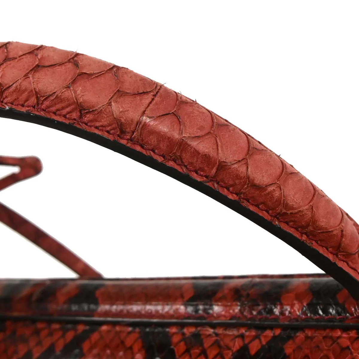 Salvatore Ferragamo * Red Python Boxyz Handbag - Image 10
