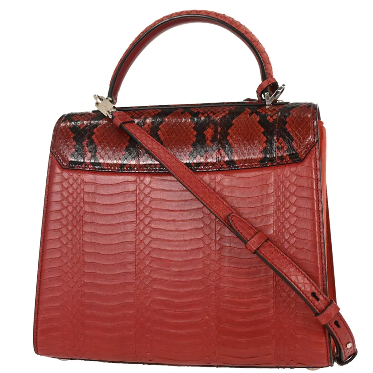 Salvatore Ferragamo * Red Python Boxyz Handbag - Image 2