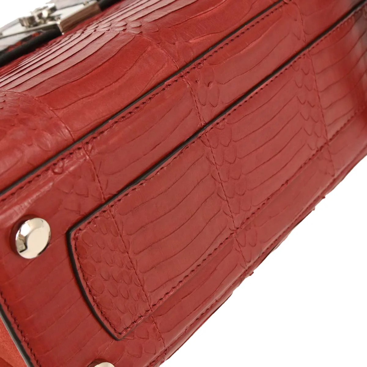 Salvatore Ferragamo * Red Python Boxyz Handbag - Image 5