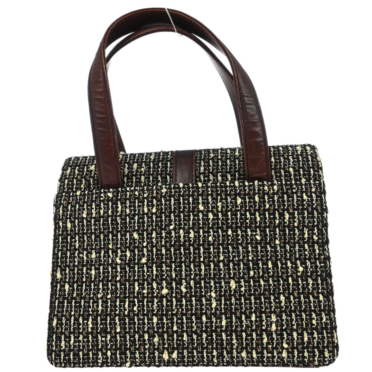 Chanel Brown Tweed Mademoiselle Lock Handbag - Image 2
