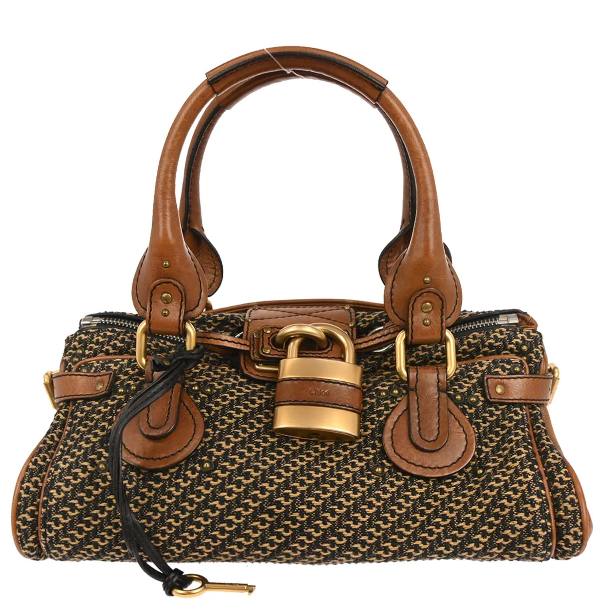 Chloe Brown Cotton Paddington Medium Handbag