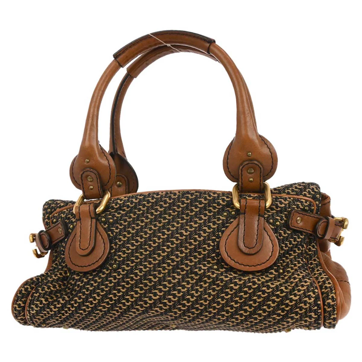 Chloe Brown Cotton Paddington Medium Handbag - Image 2
