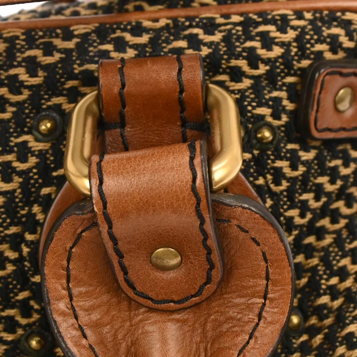 Chloe Brown Cotton Paddington Medium Handbag - Image 4